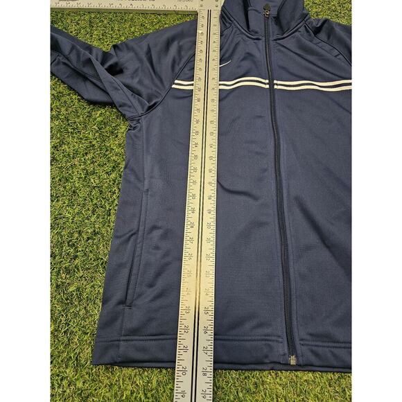 Nike Team Track Jacket Mens Sz Medium Blue White Stripe Swoosh Logo EUC Full Zip - Picture 6 of 7